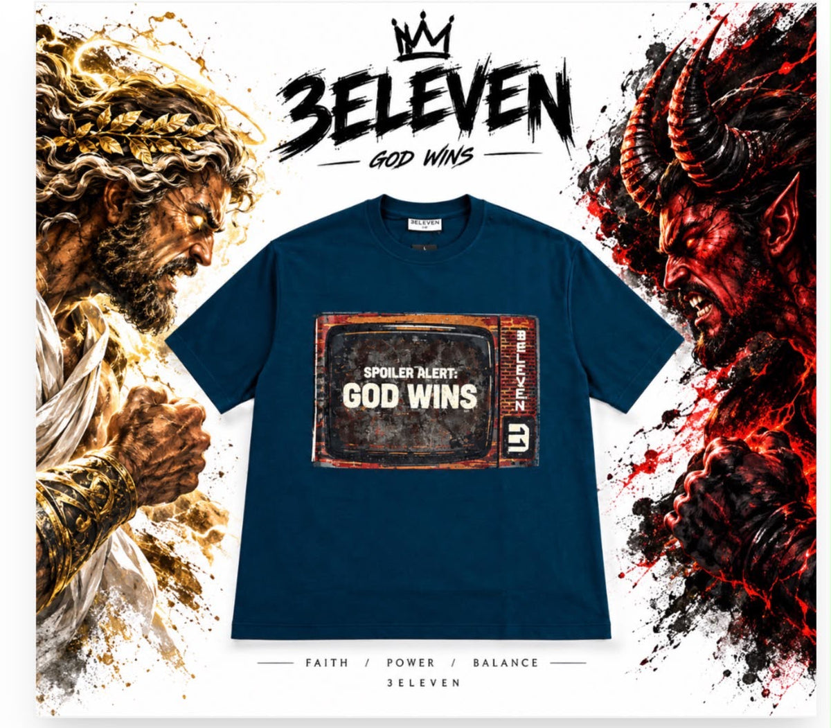 God vs Demon ( Petrol Blue )