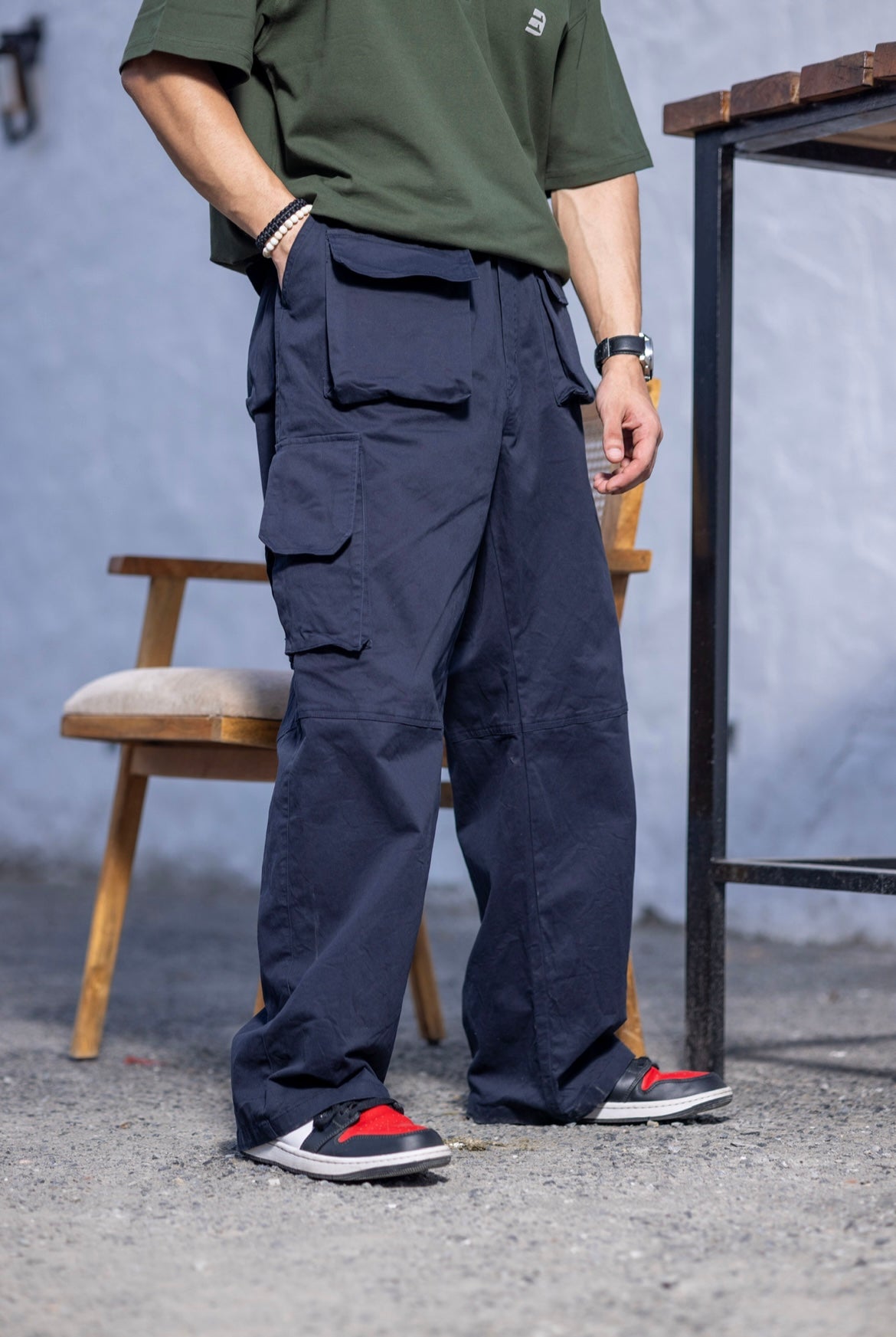 3eleven Black unisex multiutility cargo pants